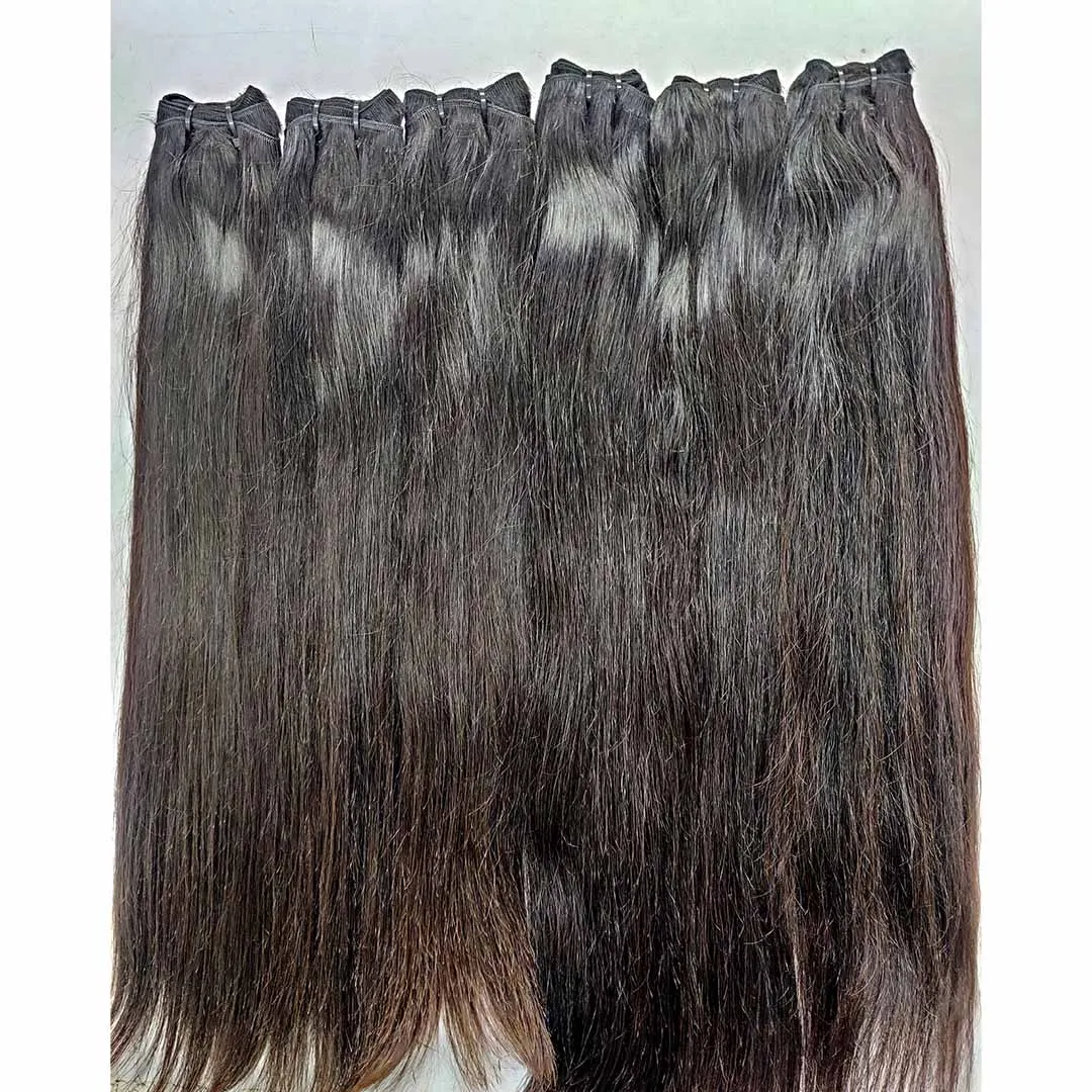RAW INDIAN STRAIGHT HAIR 100% NATURAL UNPROCESSED WITH ALIGNED CUTICLES  VIRGIN REMY RAW WEFT BUNDLES 100% BEST QUALITY HAIR