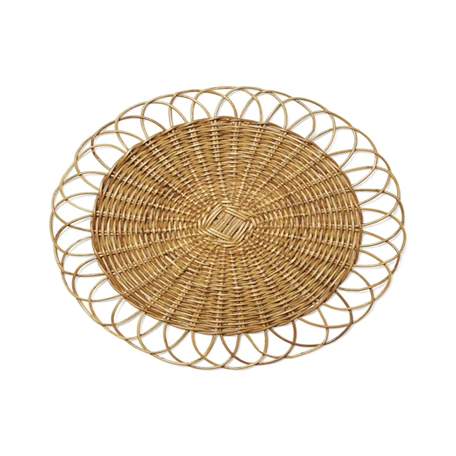 Fancy Design Rattan Coaster best selling charger placemat handwork charger plates rattan Bamboo Charger Plate Wicker Plate