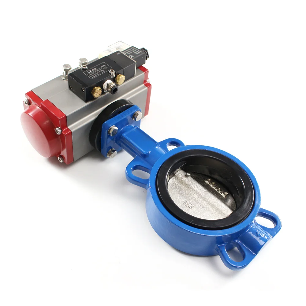PN10 PN16 Ductile Iron Body Casting Double Shaft Half-Stem Flanged Wafer Type Butterfly Valve