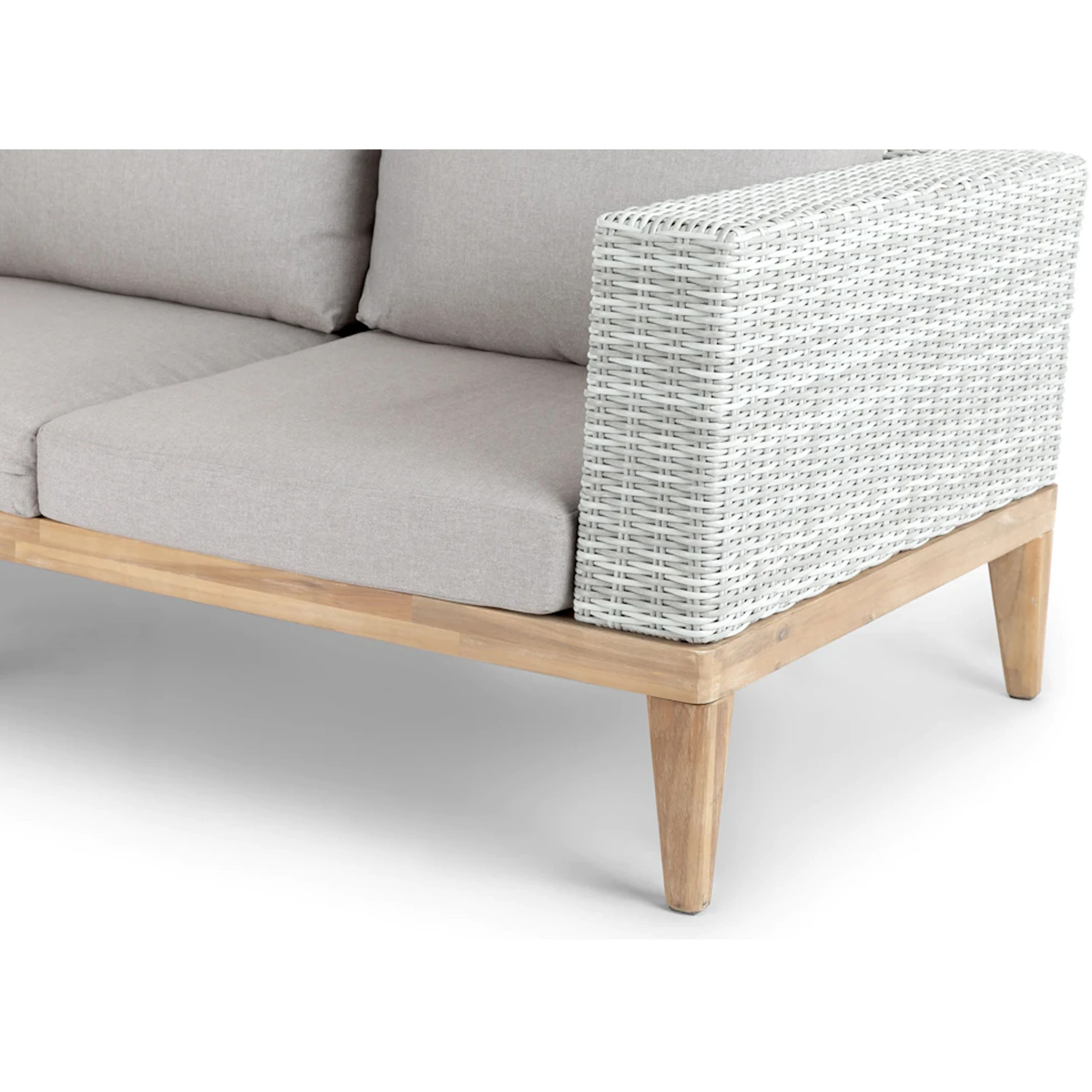 Outdoor Furniture Sofa Set Teak Wood Synthetic Rattan Comfortable Garden Chair Apartments Villas Durable Fabric Material-Ciselia