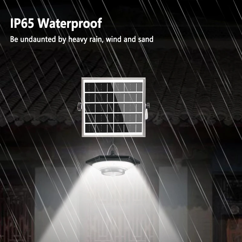 Solar Pendant Light Outdoor Indoor 228LED Hanging Solar Shed Light Motion Sensor 3 Lighting Modes with Remote Control