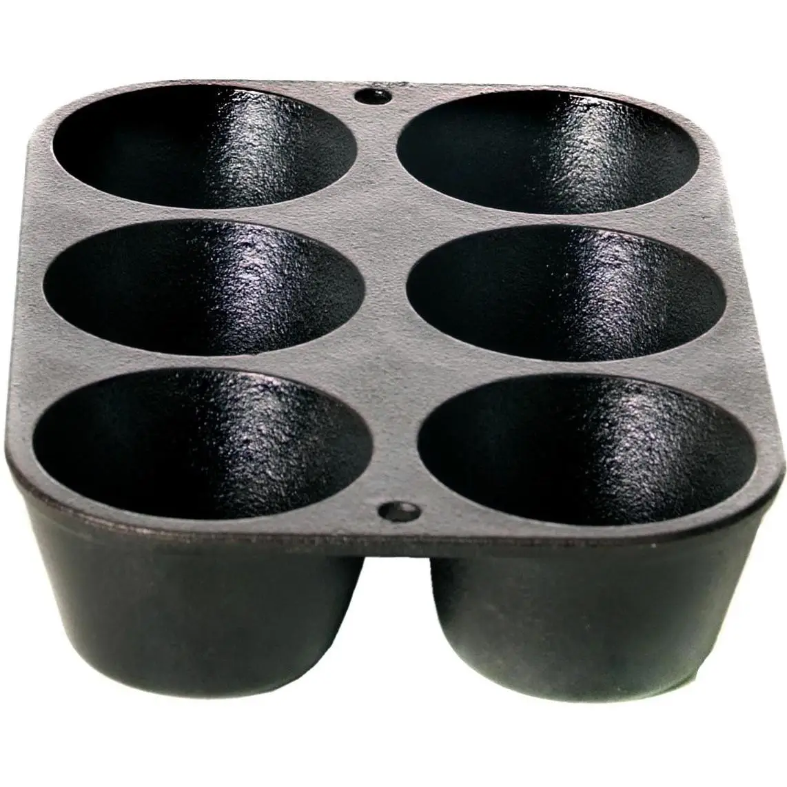 Pre-seasoned Cast Iron Cake Pan for Baking Biscuits - Mini Cake Pan (6 Cups Muffin Pan), Cast Iron Baking Cookware, Black