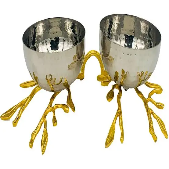 LUXURY DECORATIVE FISH TAIL STAND GOLD PLATTED STAINLESS STEEL BOWL NUTS AND DATES SERVING BOWL NEW COLLECTION DECORATIVE BOWL