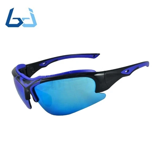 Borjye J111 Wholesale high quality black and blue frame anti fog outdoor activities glasses