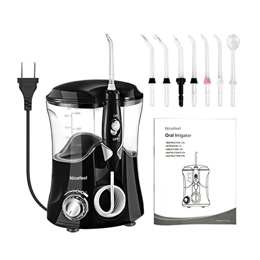 7+ Jet Tips Dental Water Flosser 600ml Oral Hygiene Oral Irrigator Dental Equipment Teeth Cleaner Electric Water Jet Foe Brace