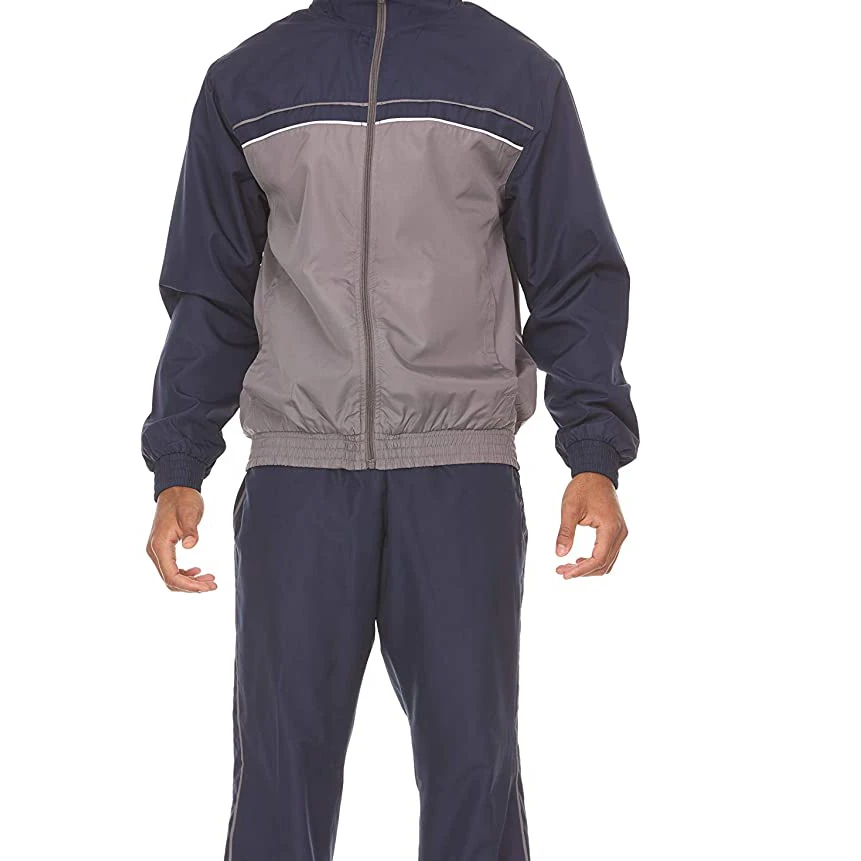 New Custom Casual Windbreaker Tracksuit Jogging Set, Sport Design Your Own Polyester track suit fabric 100% polyester