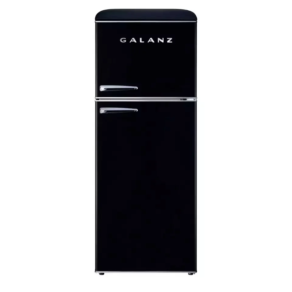 Galanz GLR10TBKEFR True Top Freezer Retro Refrigerator Frost Free, Dual Door Fridge, Adjustable Electrical Thermostat Control, B