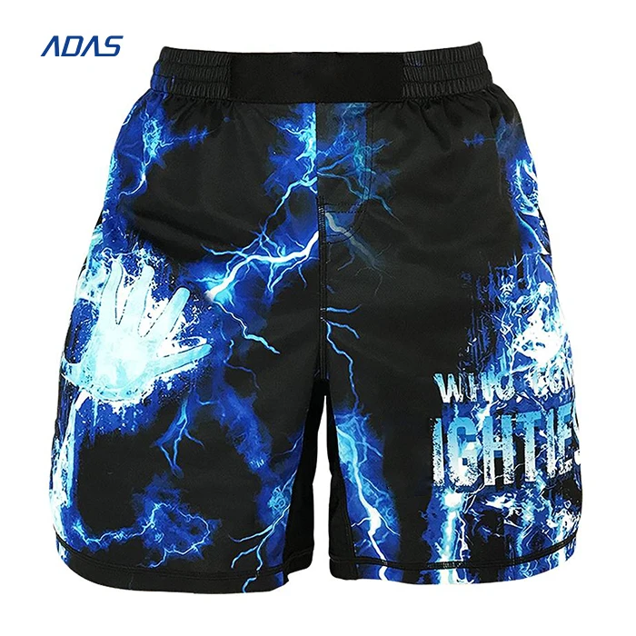 Wrestling MMA Kick Boxing Fight Shorts Top Quality Plain Blank Polyester Custom Brand Sportswear Men DHL Mma Clothes 10 Pieces