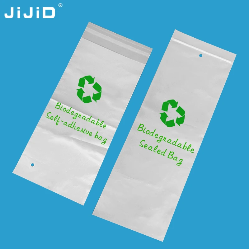 JIJID PLA Biodegradable Self Sealing Degradable Packaging Bag Biodegradable Self-Adhesive Bag