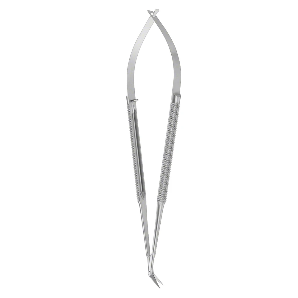 Customized 10mm 165mm Micro Scissors Angled 25 Blade Stainless Steel Needle Holder Manual Power Sharp 6.12 Inch Micro Scissor