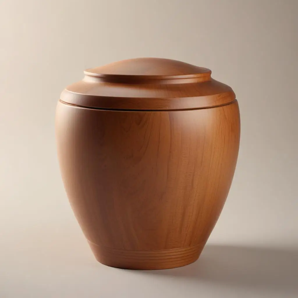 Affordable Price Cremation Urns with Solid Wooden Made Round Shaped Latest Designed Cremation Urns For Sale