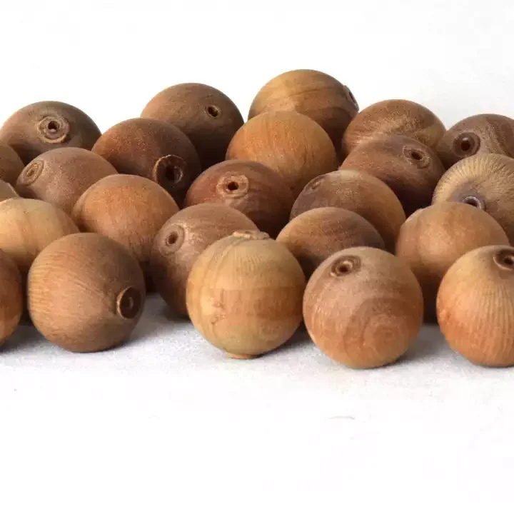 Natural Mysore Sandalwood Unpolished Beads  Big Size Wooden Ball for Meditation Chanting Jaap Mala Rosary  16/18/20/22/24 mm