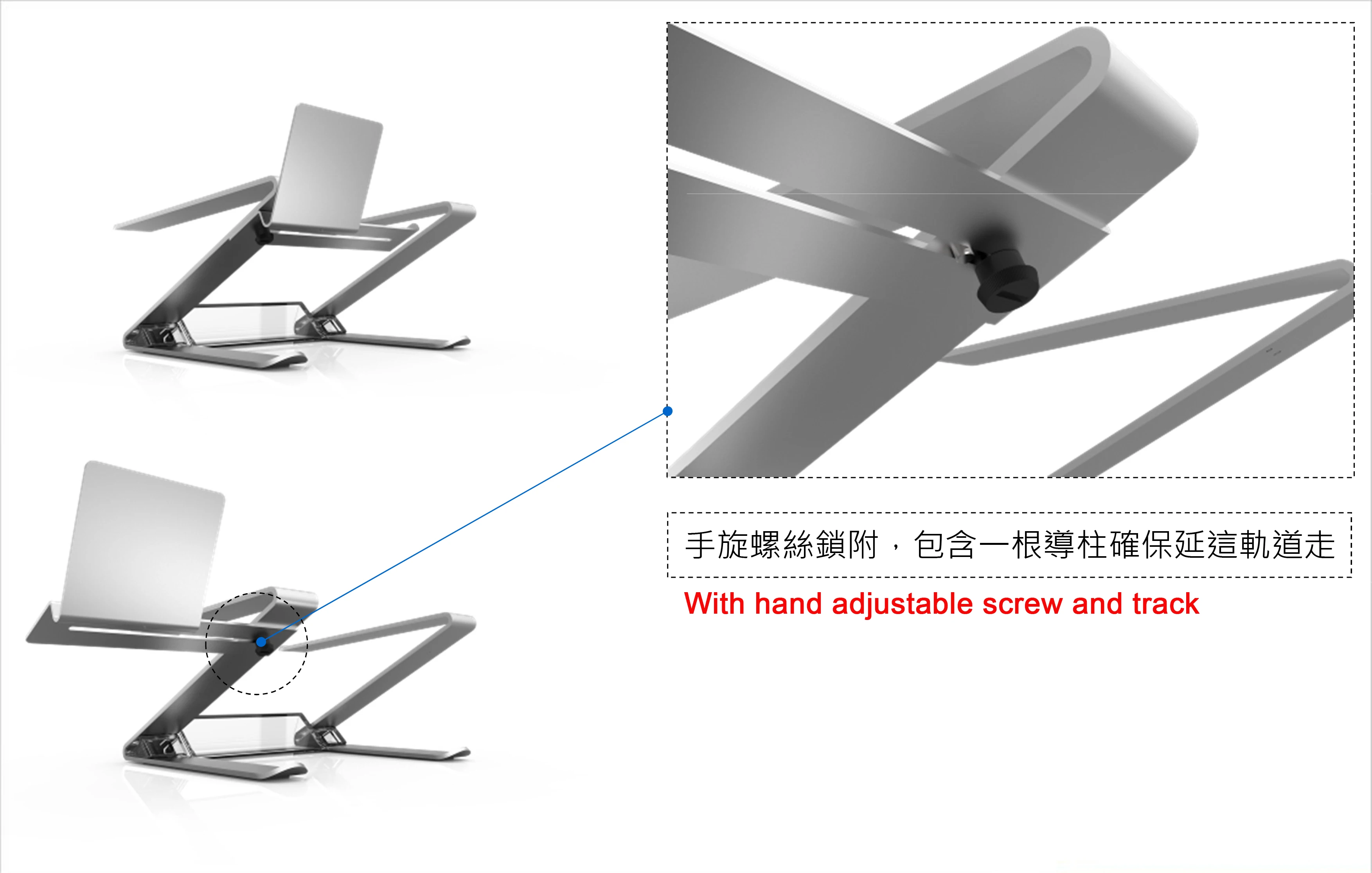 Latest Laptop Computer Z-Stand, Portable Notebook Computer Stand, Aluminum Laptop Stand