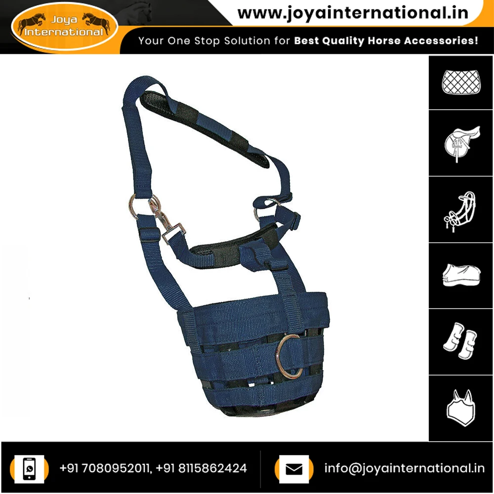 weight reductionAnti-Bite Horse Grazing muzzle Removable Padding Fully Adjustable For Horse Classy Design Manufacturer In India