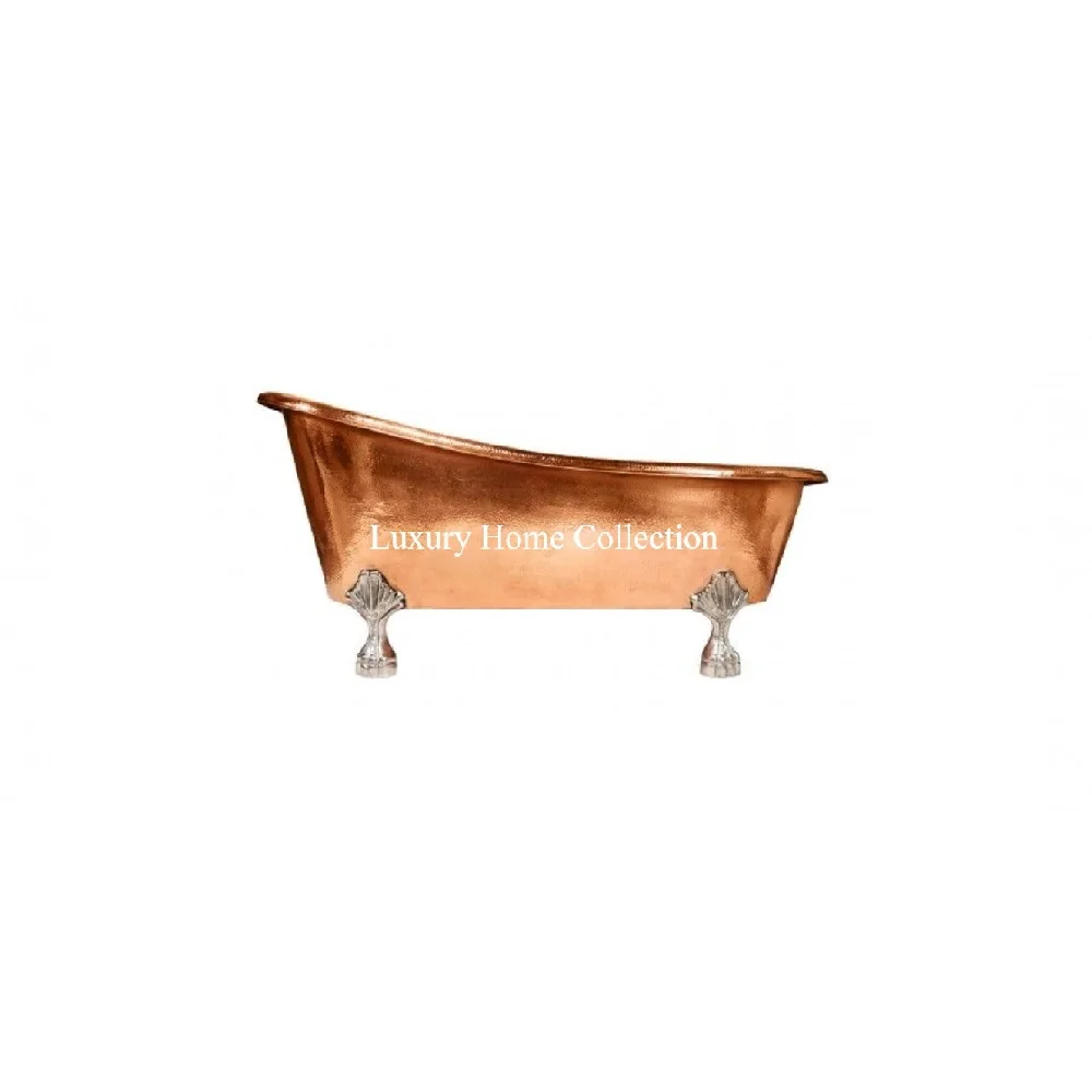 100% Pure Copper Made Luxury Stylish Bathtub With Aluminum Cast Silver Plated Fancy Design Stands Bathtub Supplies From India