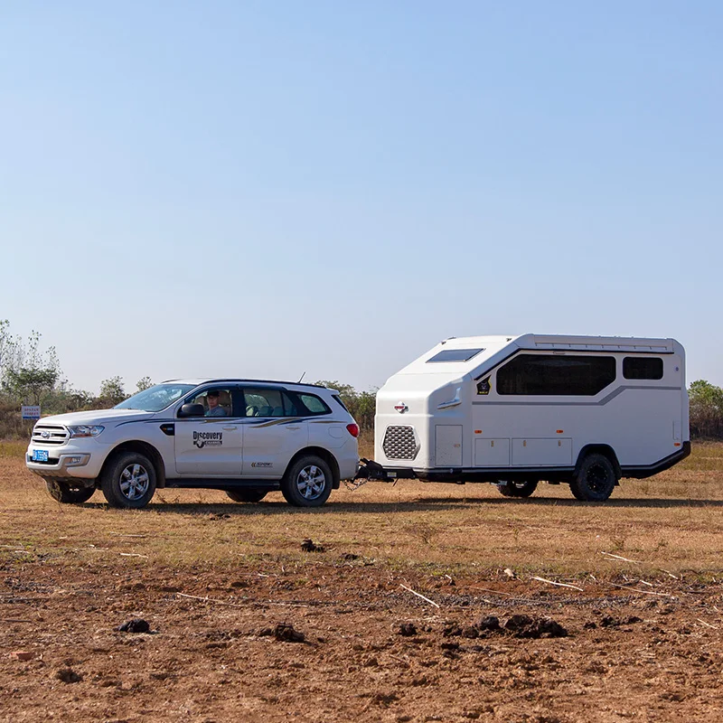 Spacious Fiberglass Reinforced Plastic Caravan House Trailer Camper Trailer Offroad Off-Road RVs With Aircon
