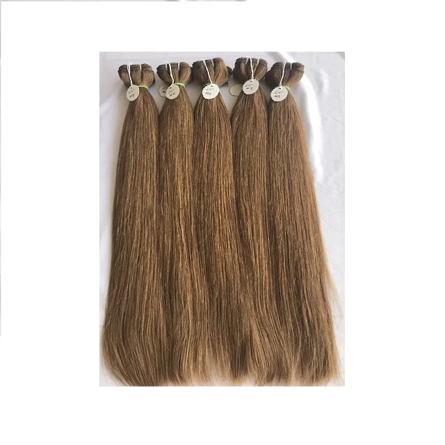 Top Selling Product Cuticle Aligned 24 Inch #8 Straight Coloured Bundles Extension Double Machine Weft At Wholesale Price Vendor