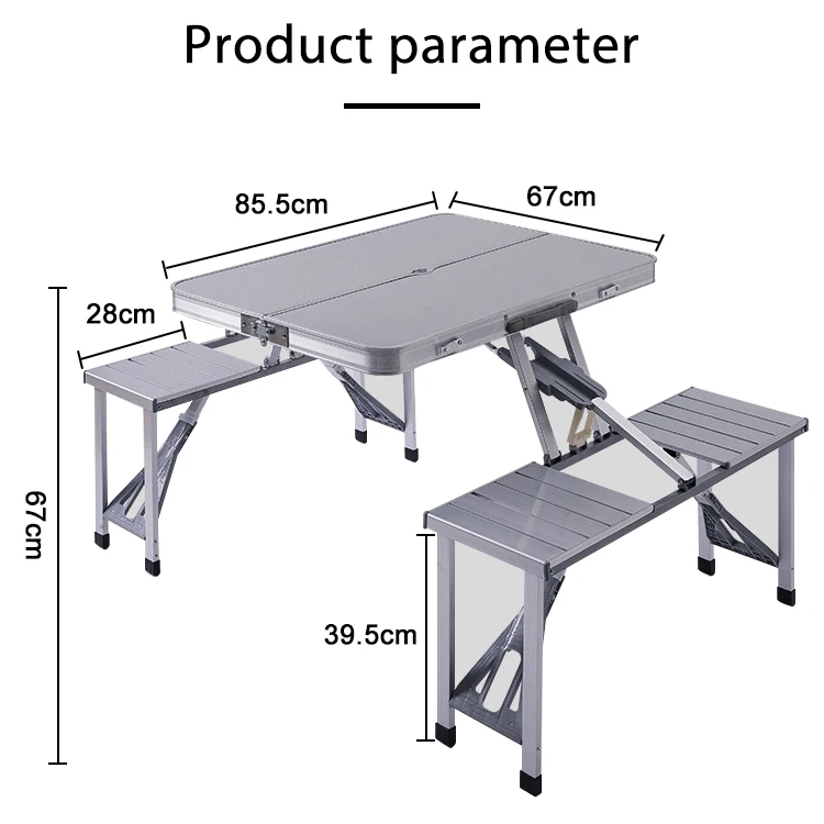 Lightweight Adjustable Portable Folding Aluminum Camp Table With Carry Handle