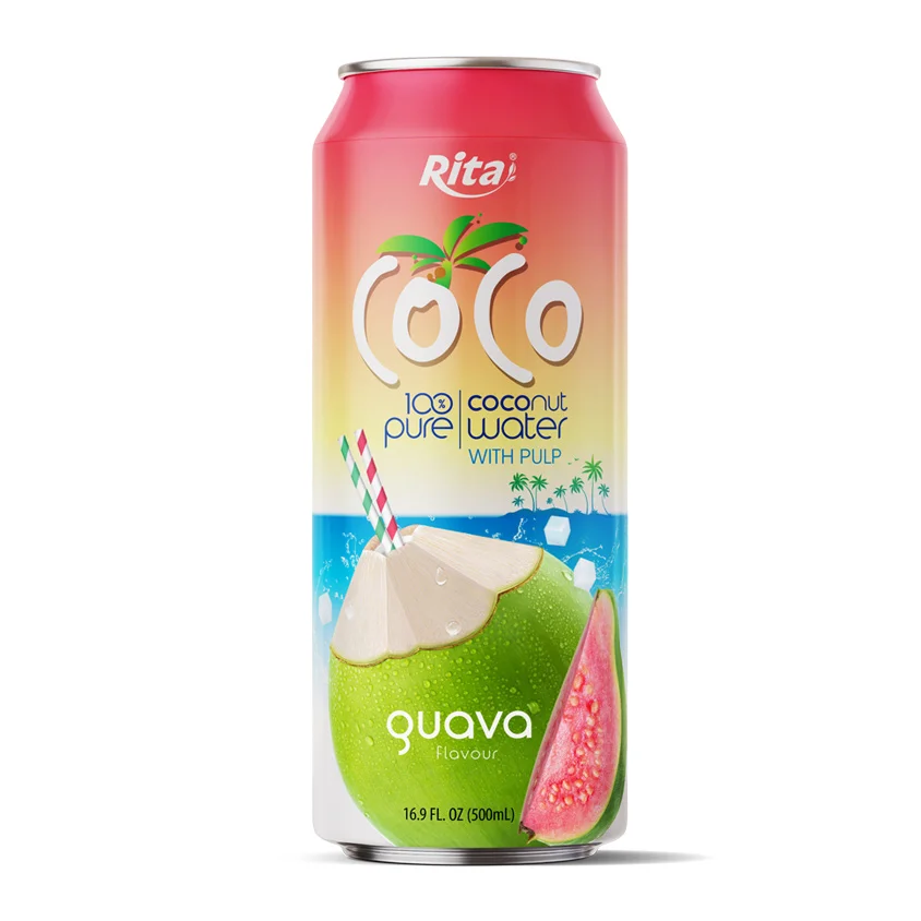Vietnam New Product Coconut Water 500ML Can With Pullp In Blueberry Flavor