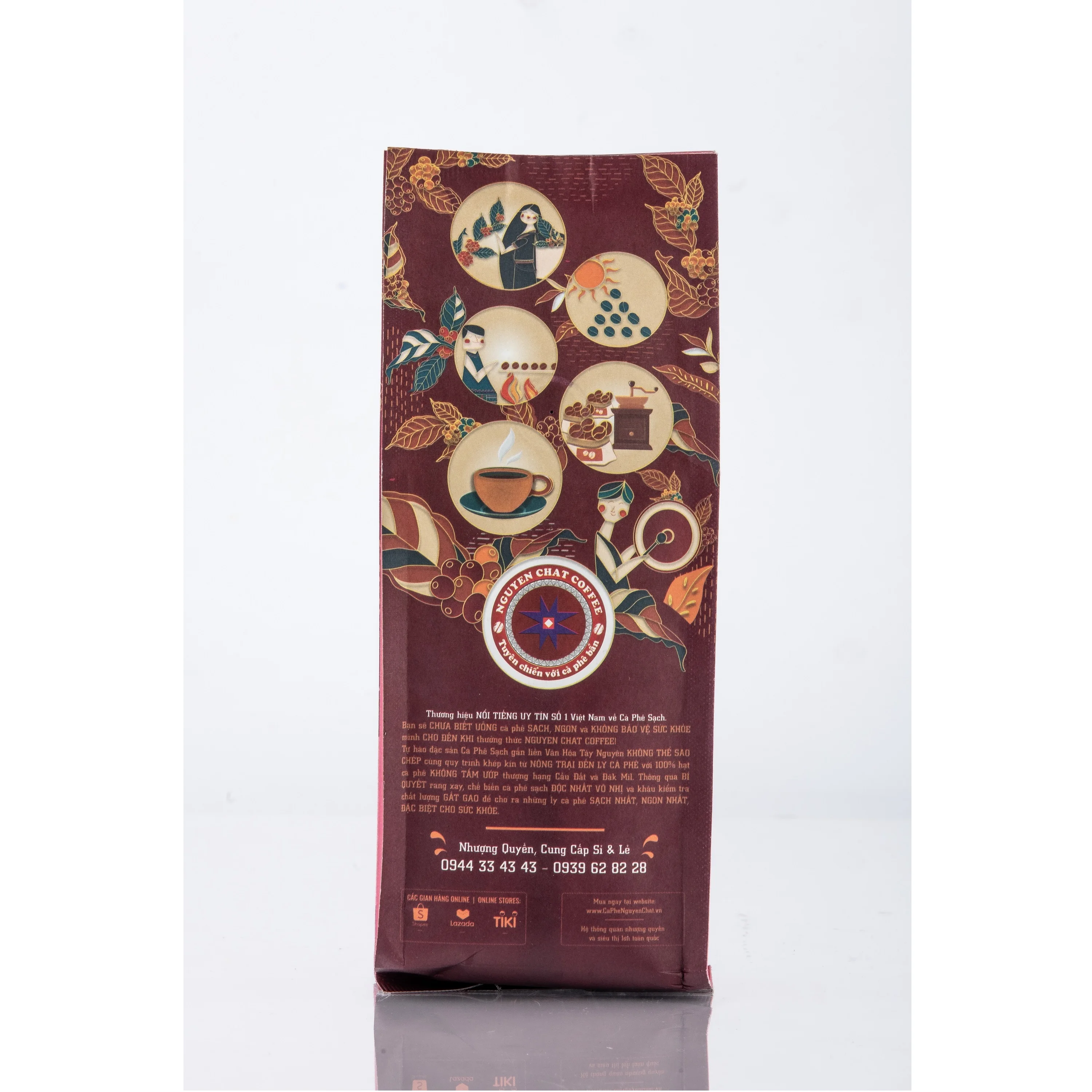 Low Moisture Rich Aromatic High Quality 250g Taste Vietnam Tasty Drink HAO HANG No.1 Ground Coffee In Bag Packaging