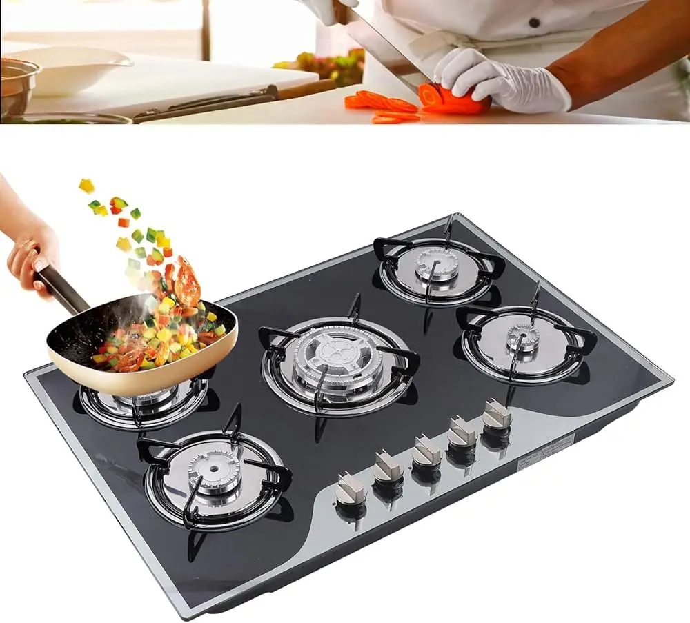Gas hob manufacturers 5 burner gas stove LPG/NG kitchen cooker stainless steel 5 burner Household Gas Cooker