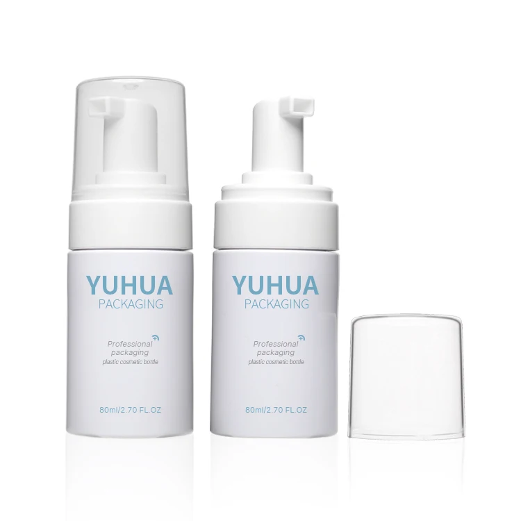 Eco Friendly Cosmetic Foam Containers 150ml 200ml Face Cleaner Empty Plastic White Frosted Foaming Bottle for Shampoo
