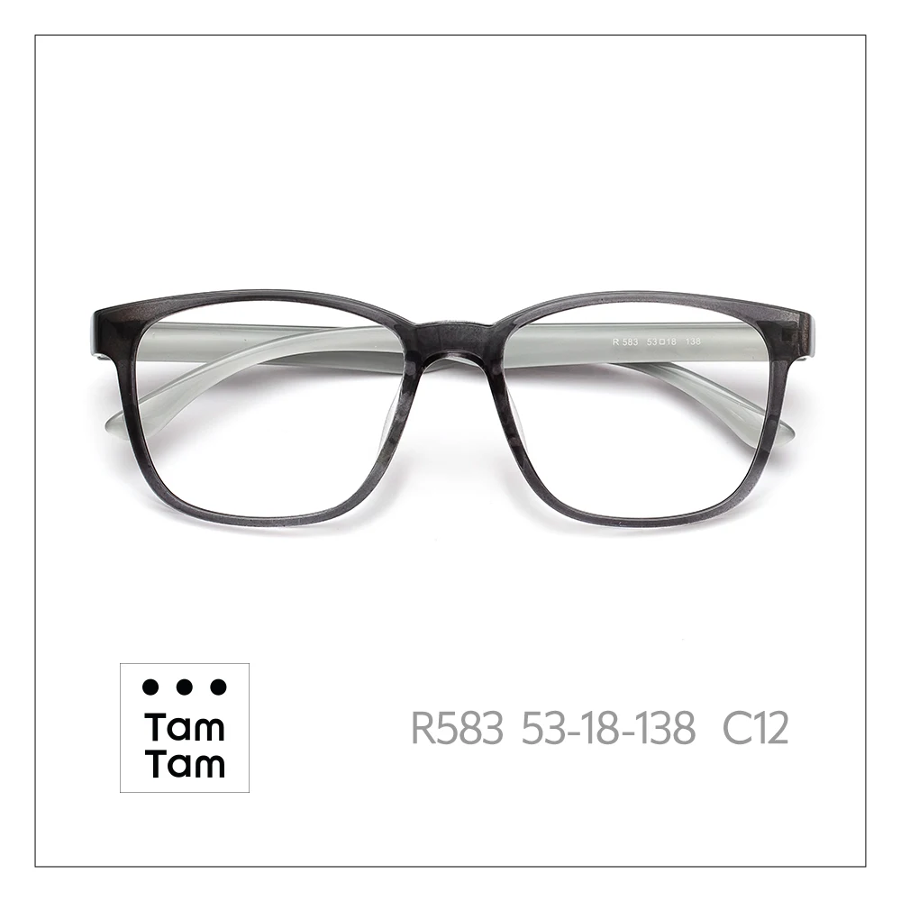 [TamTam] Ultra-lightweight and Comfortable Frame Eyeglasses Grey-White C12 TR90 Frame Glasses Made in Korea