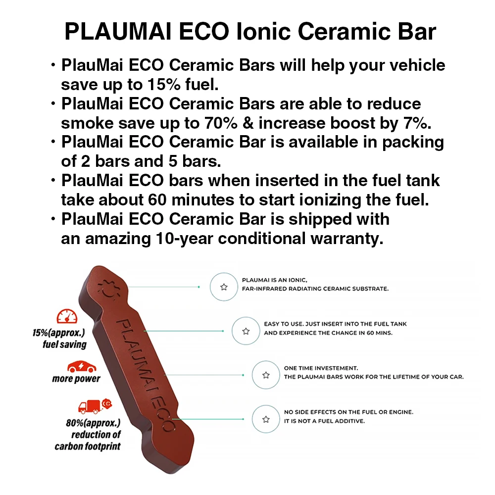 Plaumai eco bars when inserted in the fuel tank take about 60 minutes to start ionizing the fuel