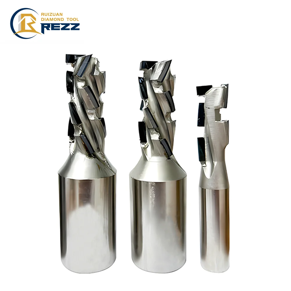 CNC Tool PCD Corn Router Bits Diamond Spiral End Mill Milling Cutter Woodworking Tool For Melamine Chipboard