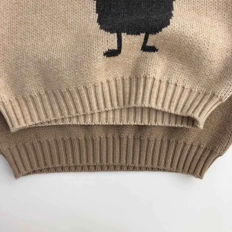 Winter kids cute high quality knitted sweater toddler baby boy girl long sleeve soft knitting machine vintage cartoon sweater