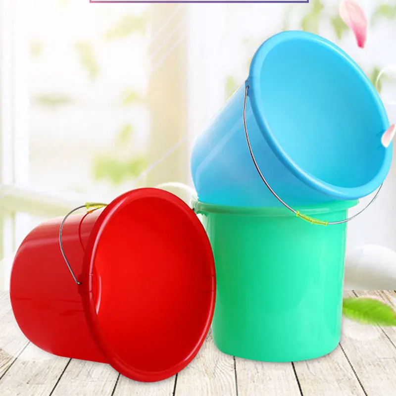 Household 10L Storage Camping Carrier Outdoor Cleaning Fresh Handle Water Bucket Plastic