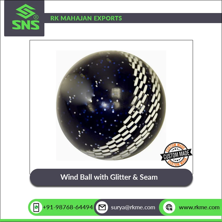 Leading Supplier of Top Quality Soft Ball Wind Ball with Glitter & Seam for Casual Play with Plastic Cricket Bats