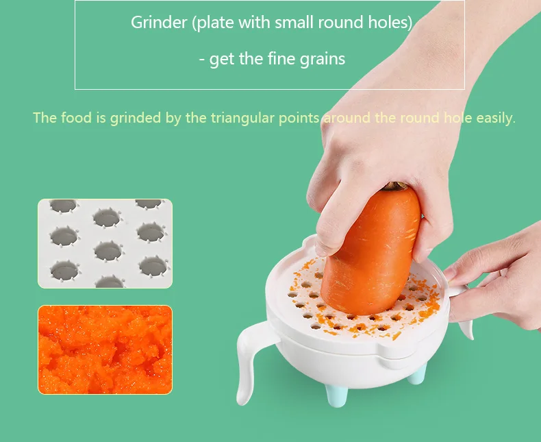 Baby Food Masher Grinding Bowl BPA Free Manual Food Maker With Juicer