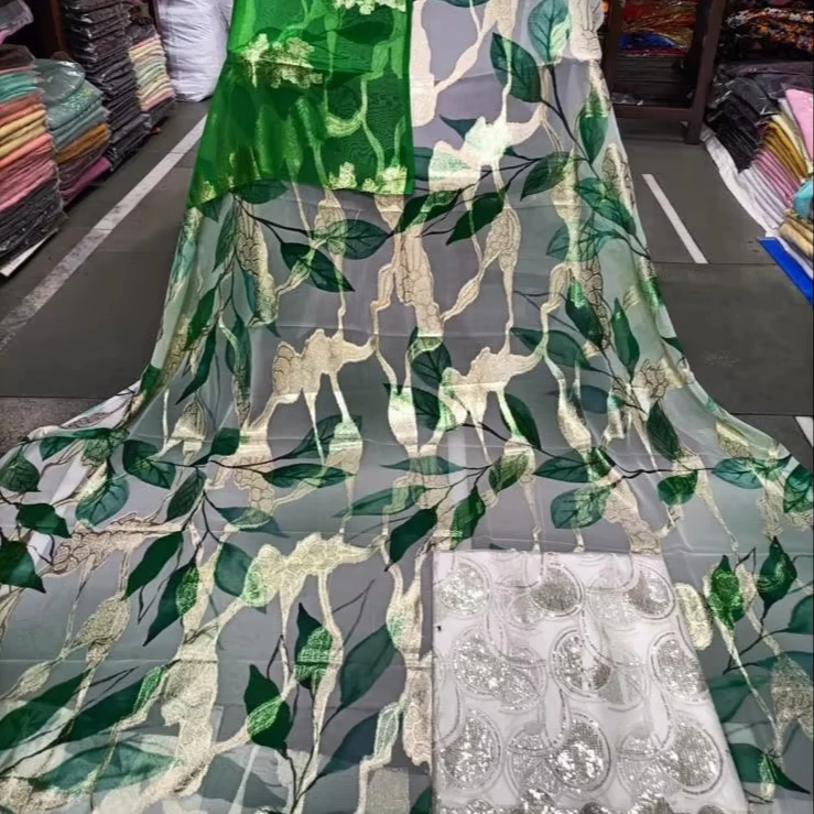 Hot Sale Multicolor Faransawi Dirac Somali Diraac Silk Fabric Printed Wedding Dress Wholesale Manufacturer Direct Supply