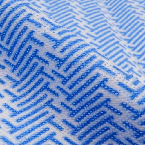 Custom Herringbone Printed He Non-Woven Cloth  For Wipes Biodegradable Woodpulp Spunlace Nonwoven Cotton Wipes Fabric
