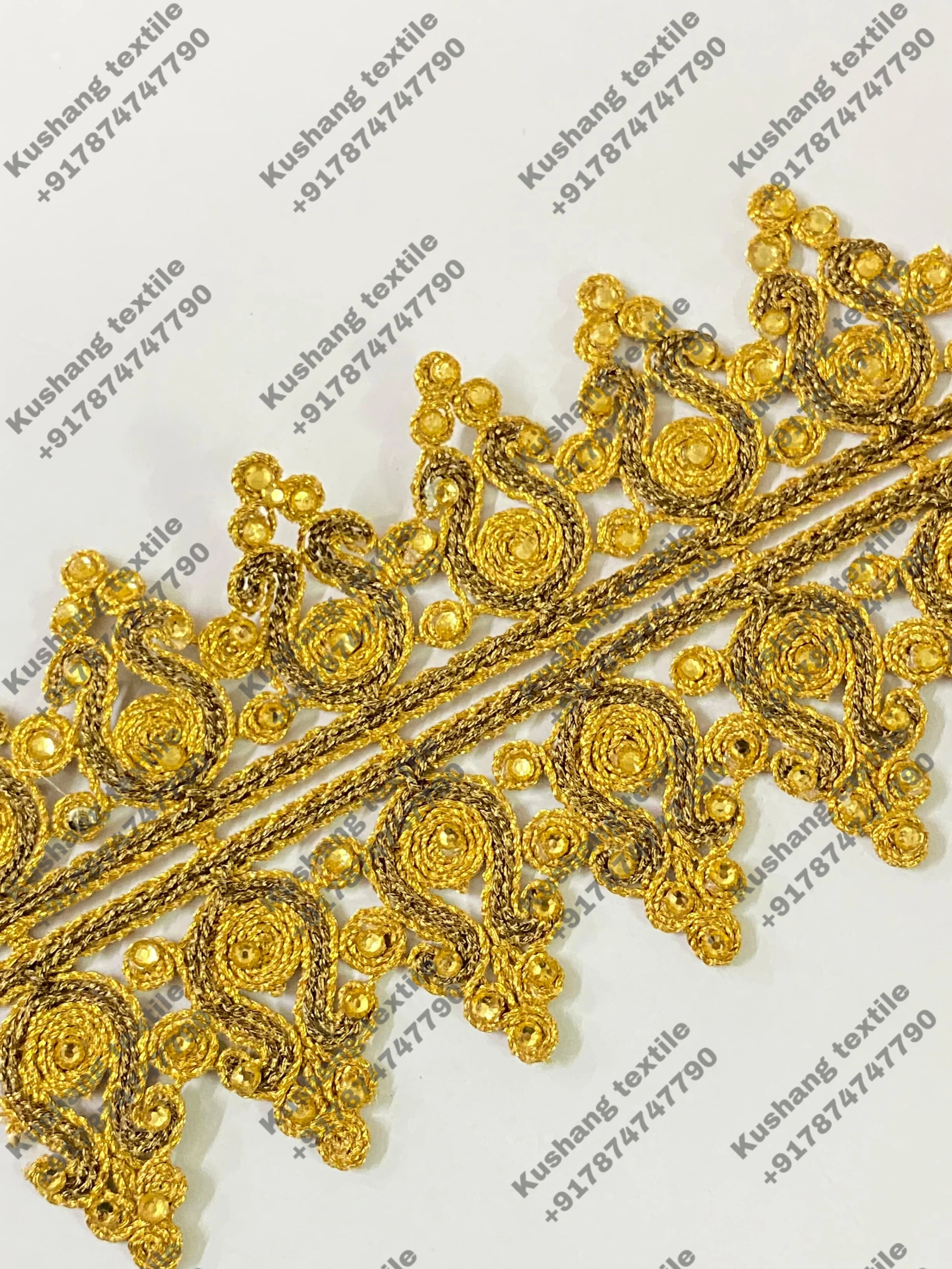 Golden Morocco Lace Trim Embroidery Beads Sequin Lace Trim Garments Lace Borders Deals In Wholesale