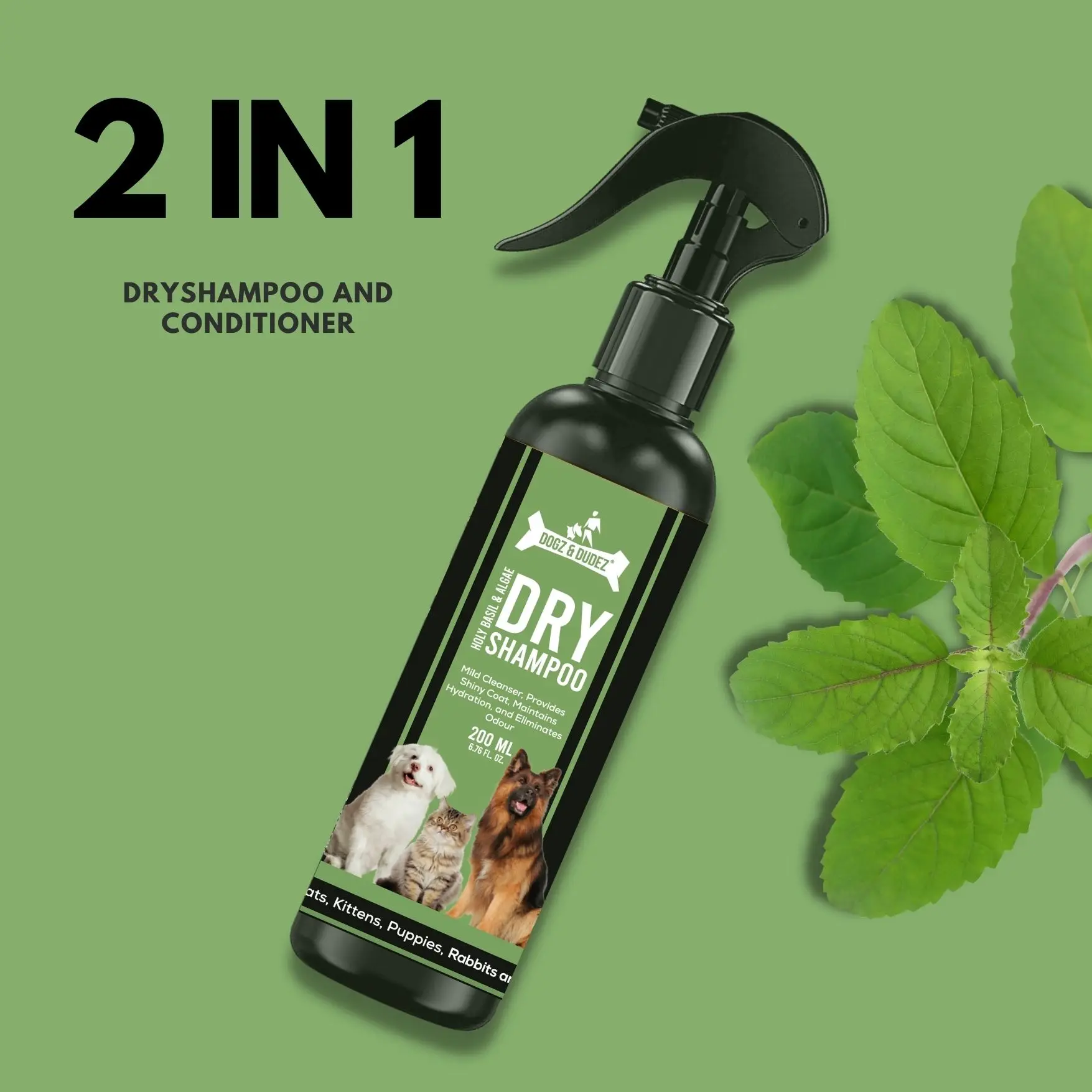Ready To Ship Premium Quality 2 in 1 Algae Infused Dry Shampoo and Conditioner for Dogs Deep Cleansing at Best Prices