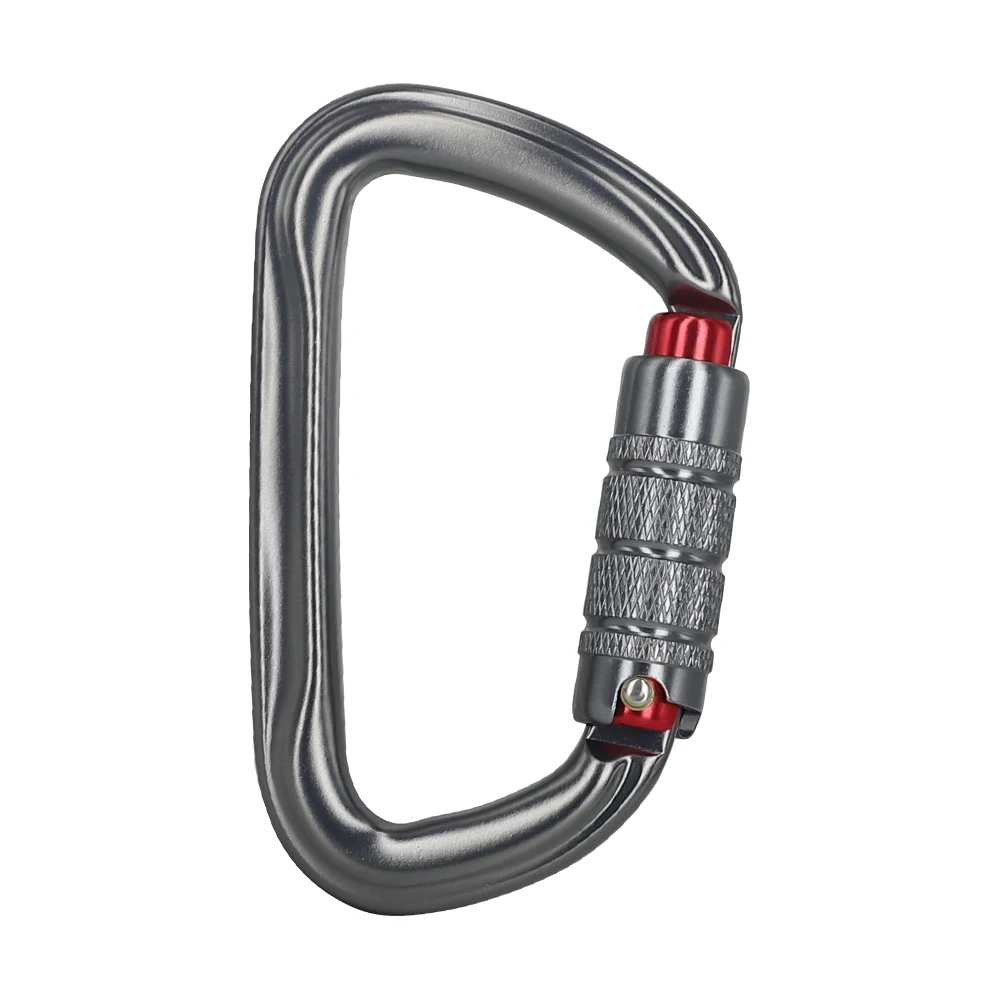 Custom New 35KN Aluminum Climbing Carabiner 3T Twist Locking Carabiner Hook For Fall Arrest