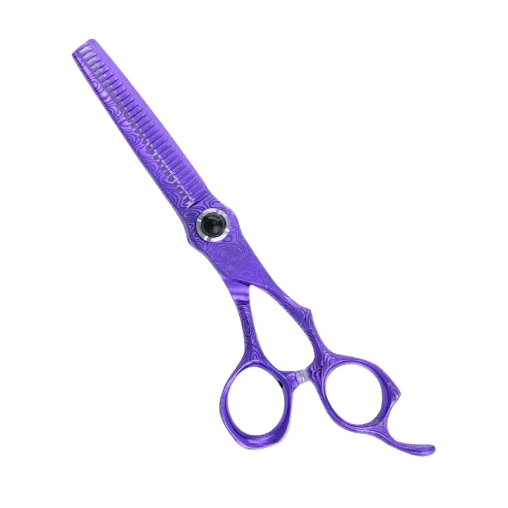 Professional Double Edge Thinning Scissor Barbers Scissor Stainless Steel Hair cutting scissors with ergonomic thumb ring