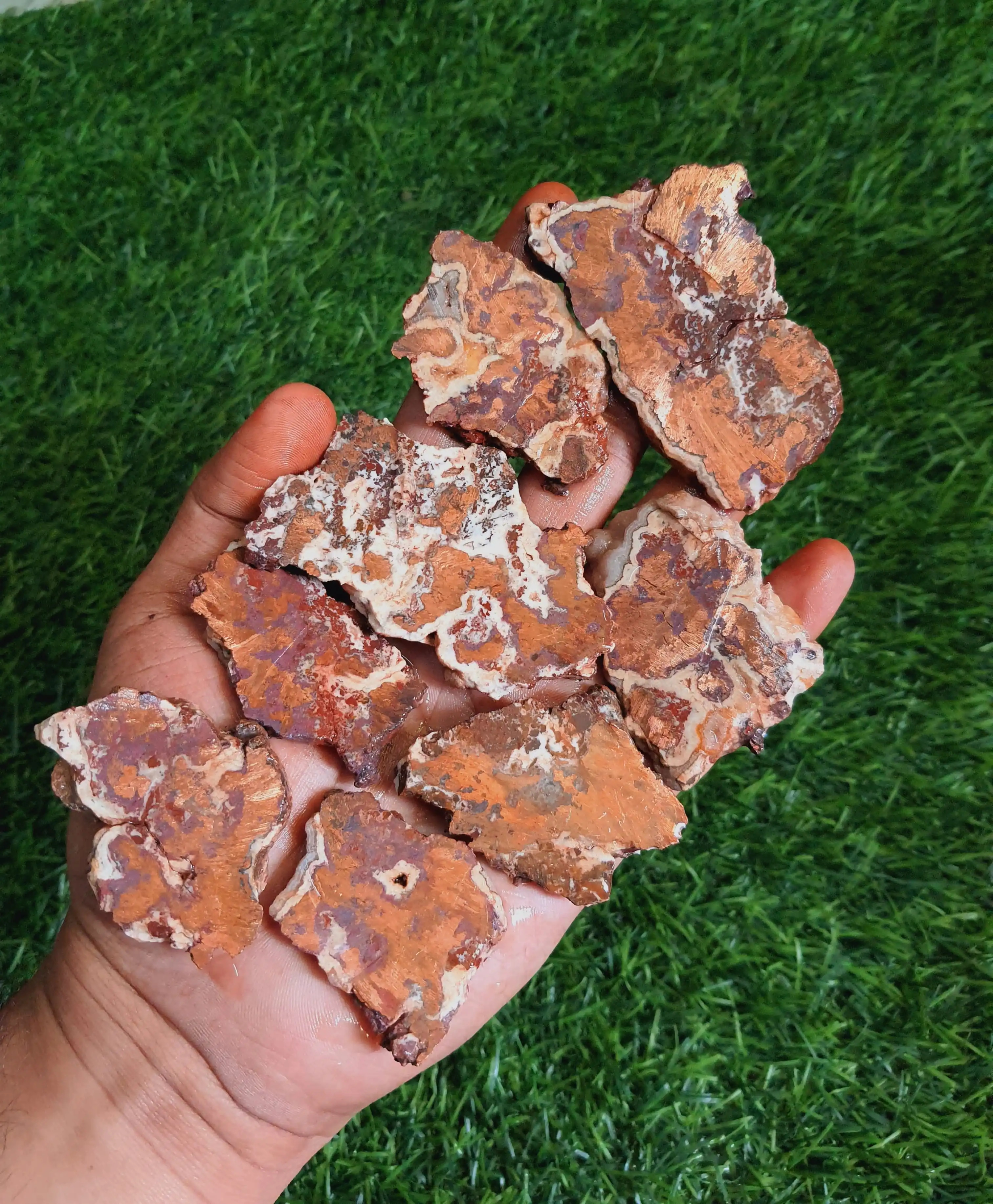 Natural Native Copper Dolomite Slabs slice crystals chakra healing energy for home decoration and for gift hand polish