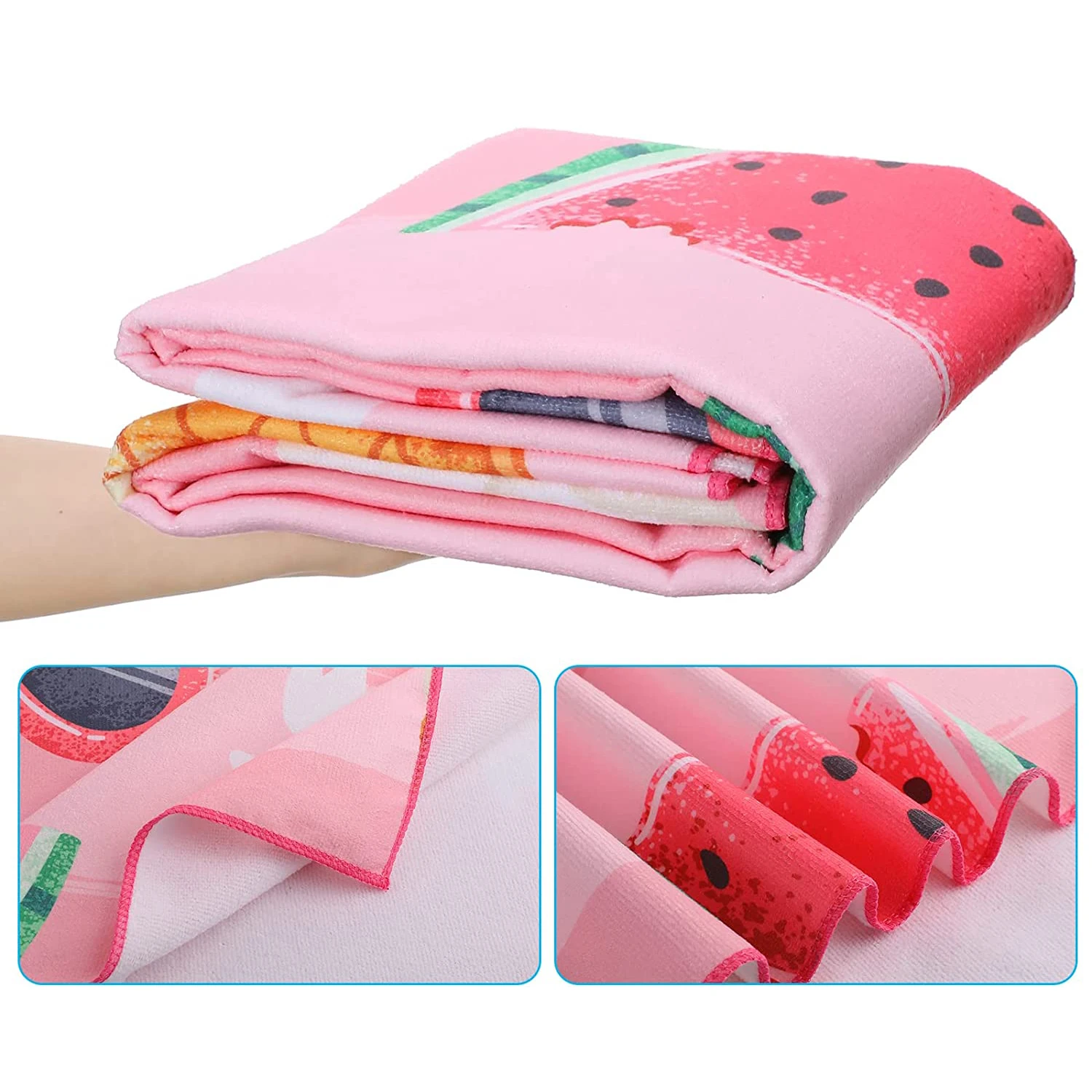 250GSM Value-Priced  Polyester Beach Towel Non-Fade Full Color Made From Dyed Microfiber Yarns by Direct Microfiber Manufacturer