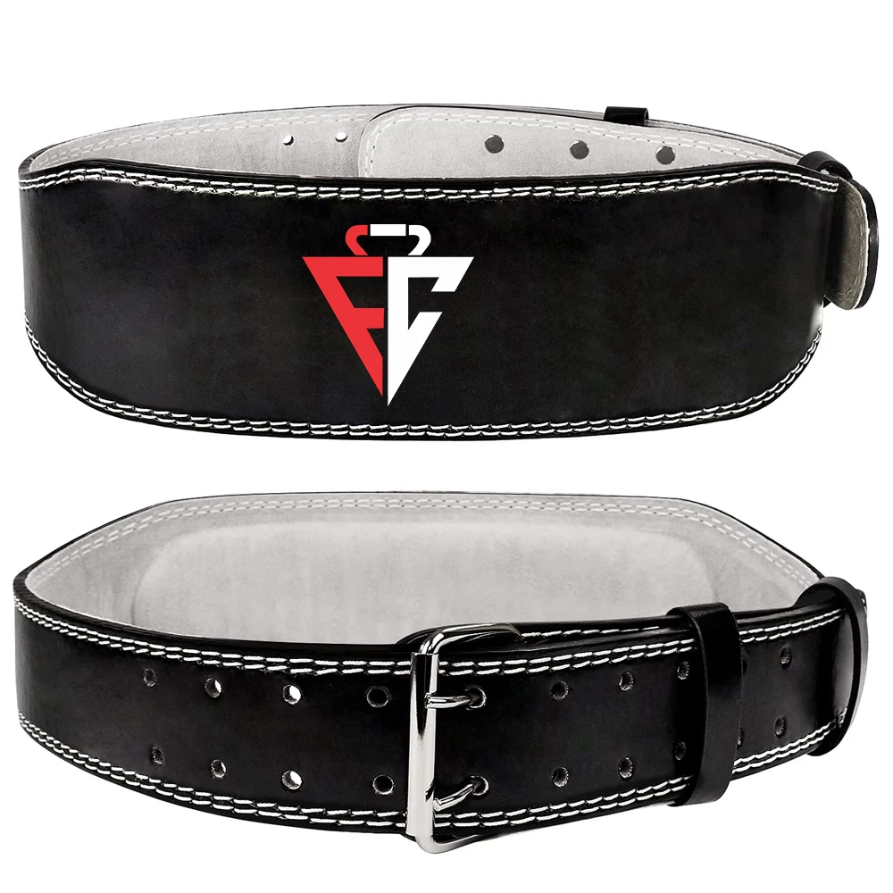 Leather Weight Lifting Belt for Men Women, Powerlifting Weightlifting Squat Deadlifts Gym Belt with 4.5 Padded