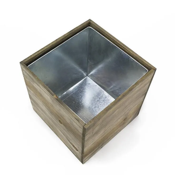 Wholesale Wooden Planter With Zinc Liner Undersides Indoor And Outdoor Flower Pots And Planters Interior Home Decoration Custom