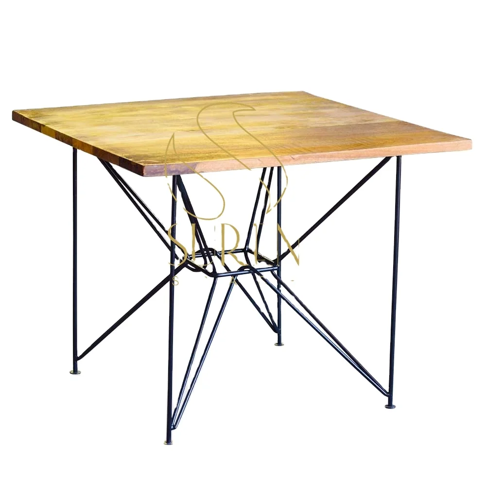 Indian Restaurant Handmade Table Iron Wooden Handcrafted Table