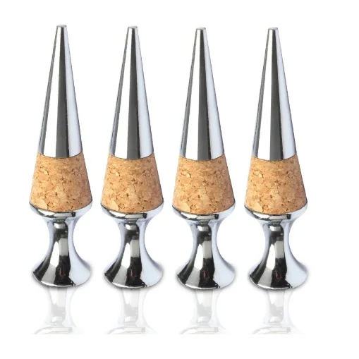 59 - STAINLESS STEEL ASSORTED DESIGN WINE STOPPER , SILICONE REUSABLE WINE AND BEVERAGE BOTTLE STOPPER