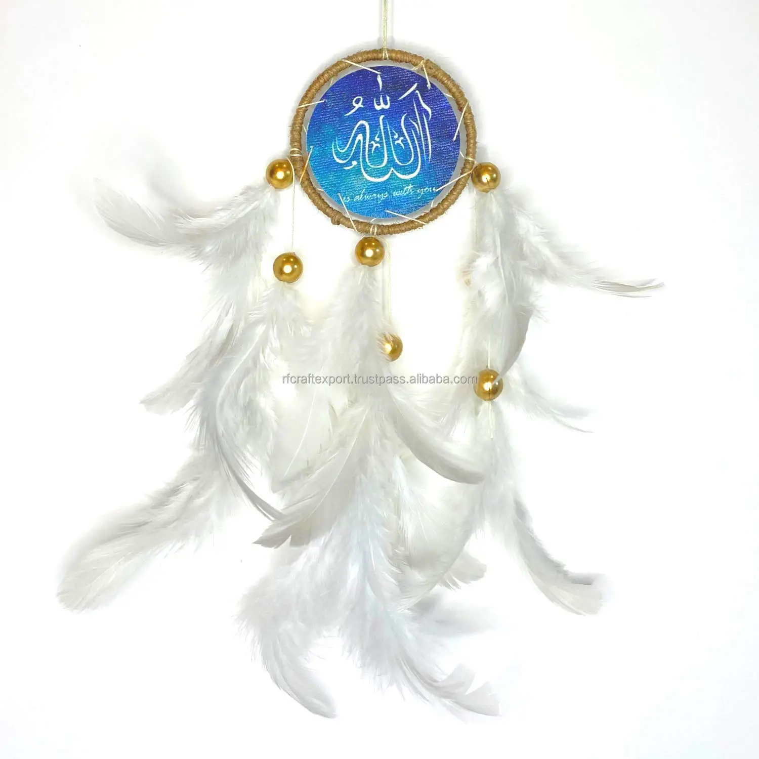 Natural handmade Dream Catchers Teal Feather Handmade Dreamcatchers For Wall Hanging Decoration Ornament Festival Gift