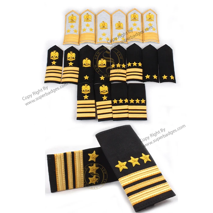 High Quality Manufacturers Bullion wire Shoulder Insignia Uniform Rank Shoulder board attachments Uniform Shoulder Boards