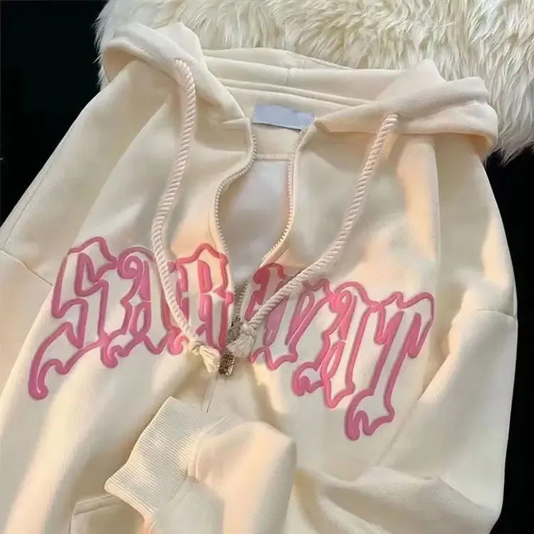 QIANSHI 100% Cotton Graphic 3D Printed Oversized Full Face Zipup Hoodie Custom Puff Print French Terry Heavyweight Zip up Hoodie