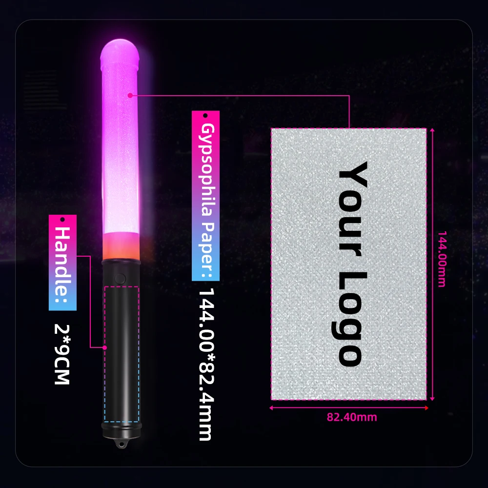 Red Glow Sticks Light Led Stick On Bracelet Flashing Party Rgb Concert Wedding Programmable Reusable Glow Sticks