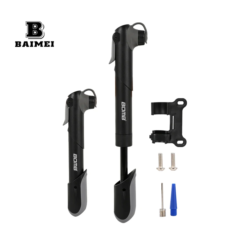 BM Portable Bicycle Pump Manual Mini Pump Bike Inflator Compressor With Stand For Ball Toy Tire Inflator MTB Mountain Bike Pump